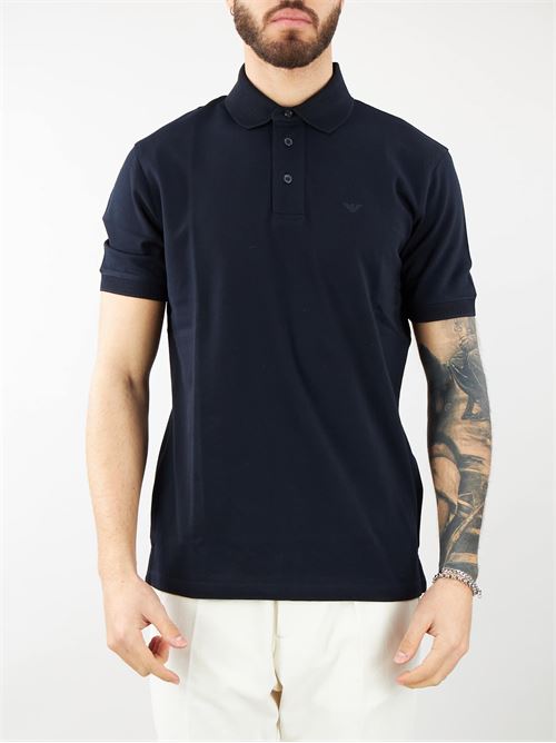 Mercerized pique polo shirt with chevron profiles Emporio Armani EMPORIO ARMANI |  | 3D1FF21JTKZ920
